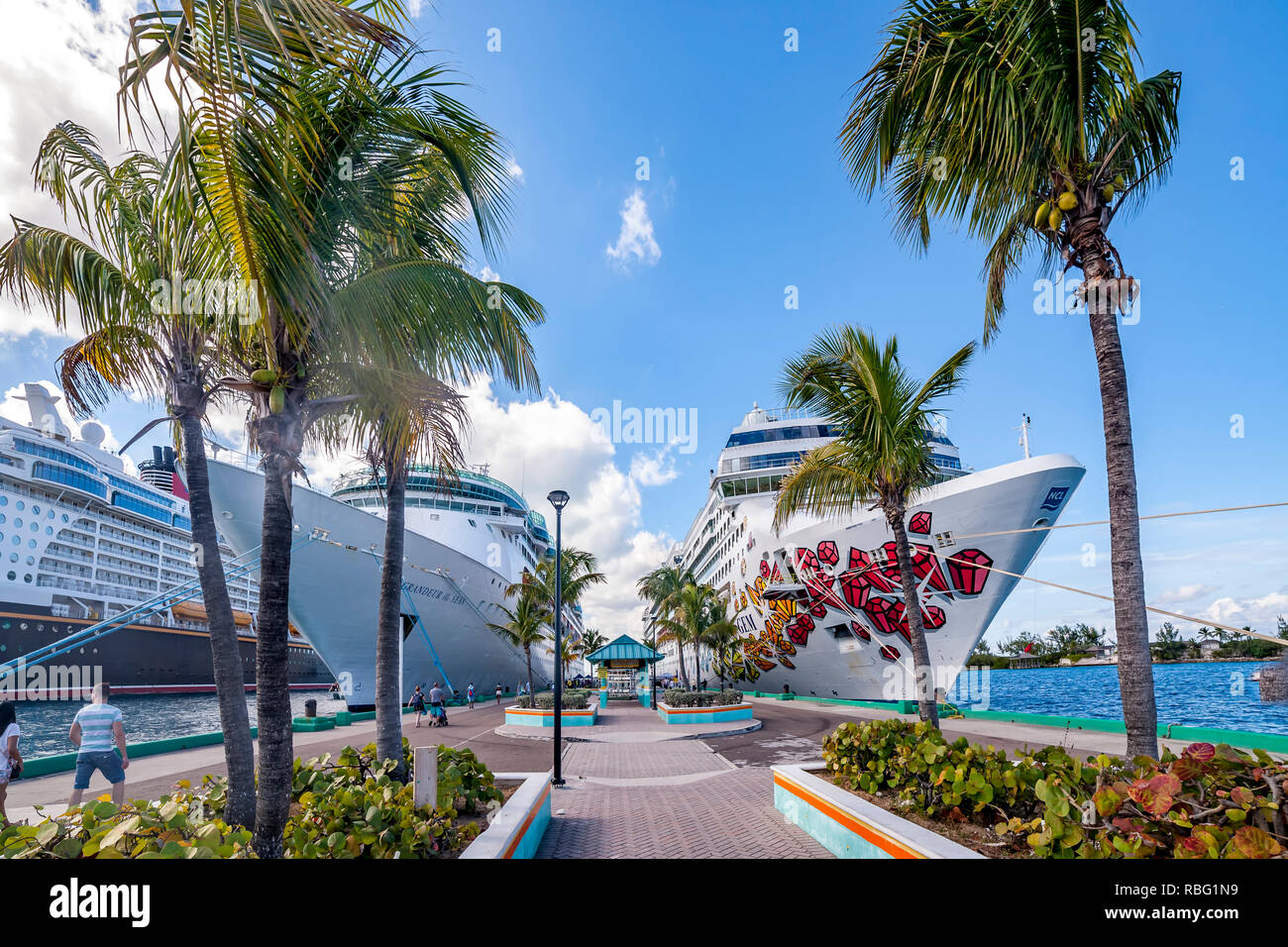 Prince George Wharf, Nassua Bahamas. Stock Photo