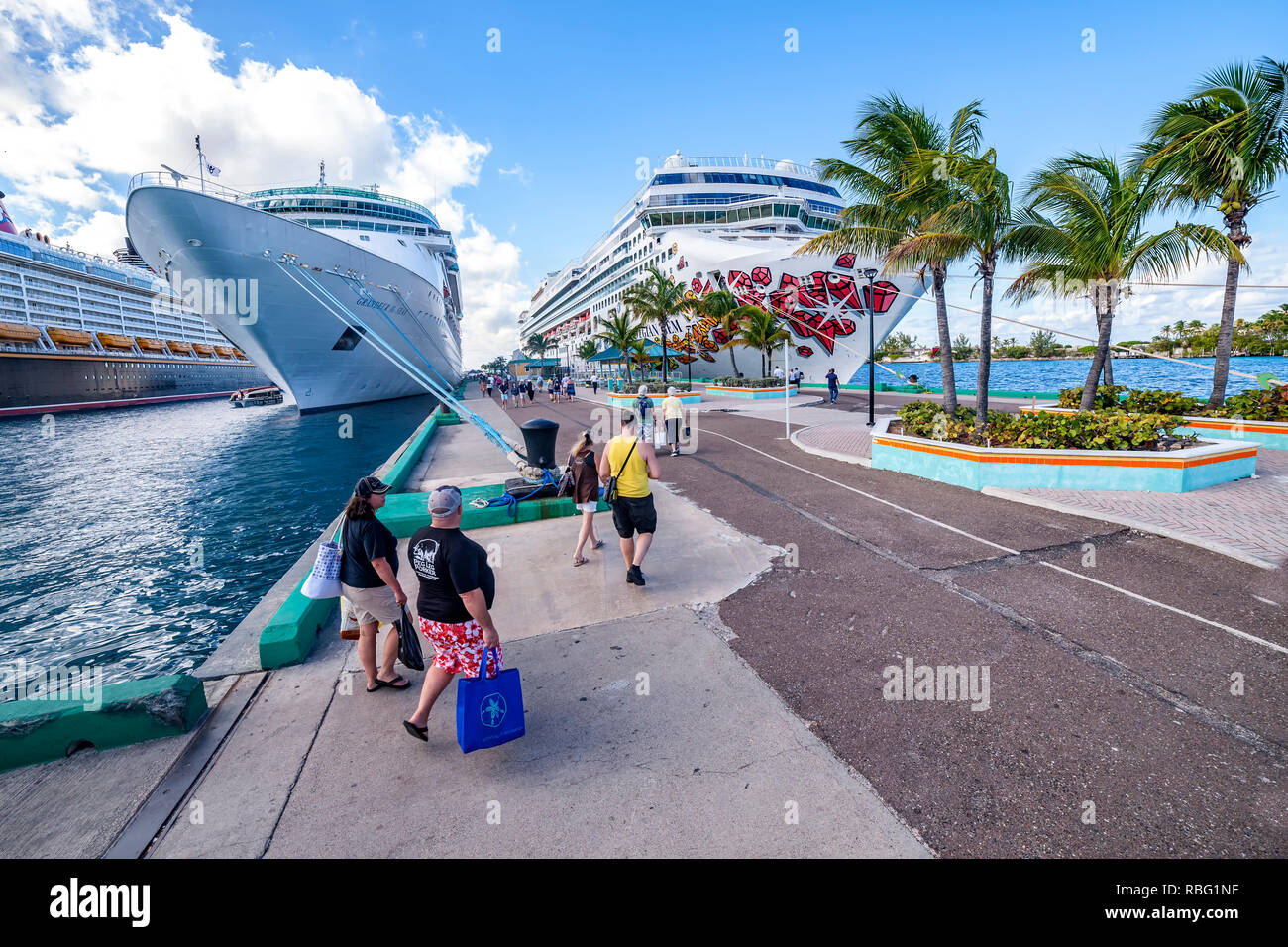 Prince George Wharf, Nassua Bahamas. Stock Photo