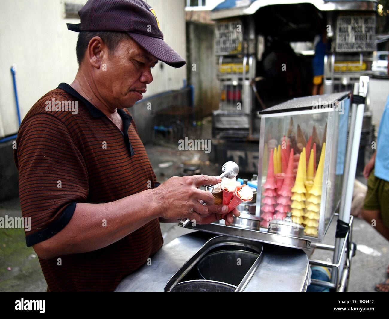 ANTIPOLO, RIZAL, PHILIPPINES JANUARY 2, 2019 A street vendor sells