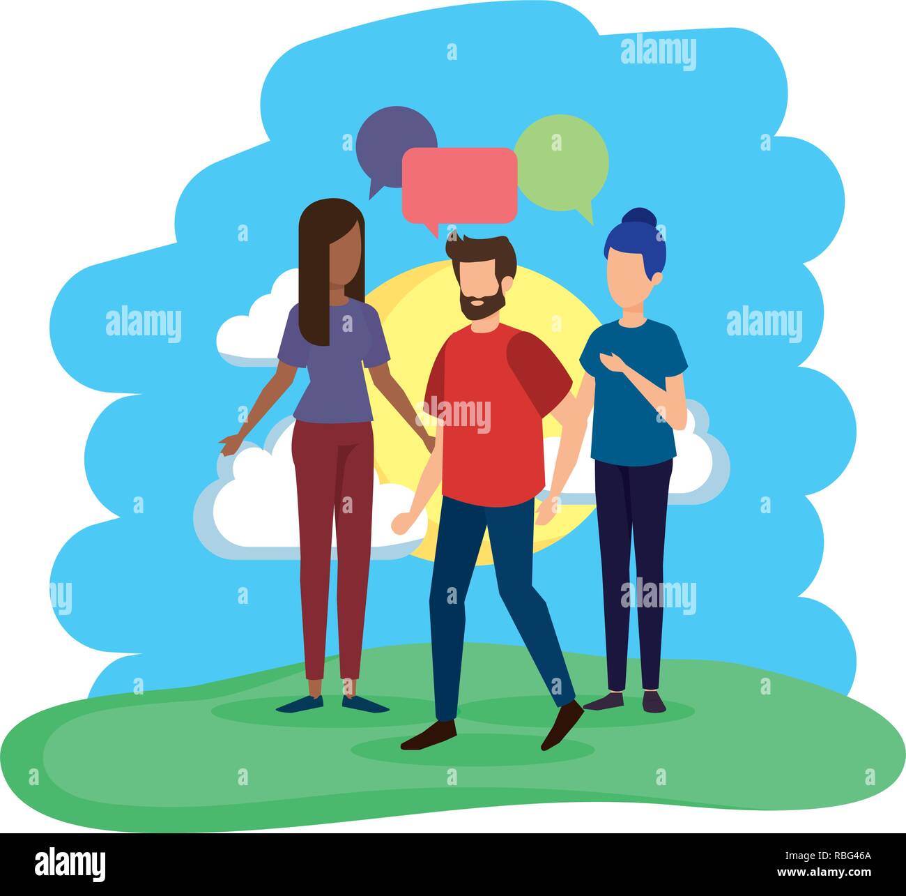 Women in group speaking Stock Vector Images Alamy