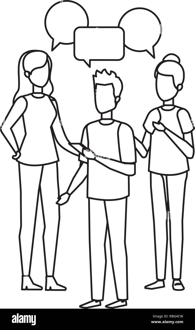 group of people with speech bubble characters Stock Vector Image & Art ...