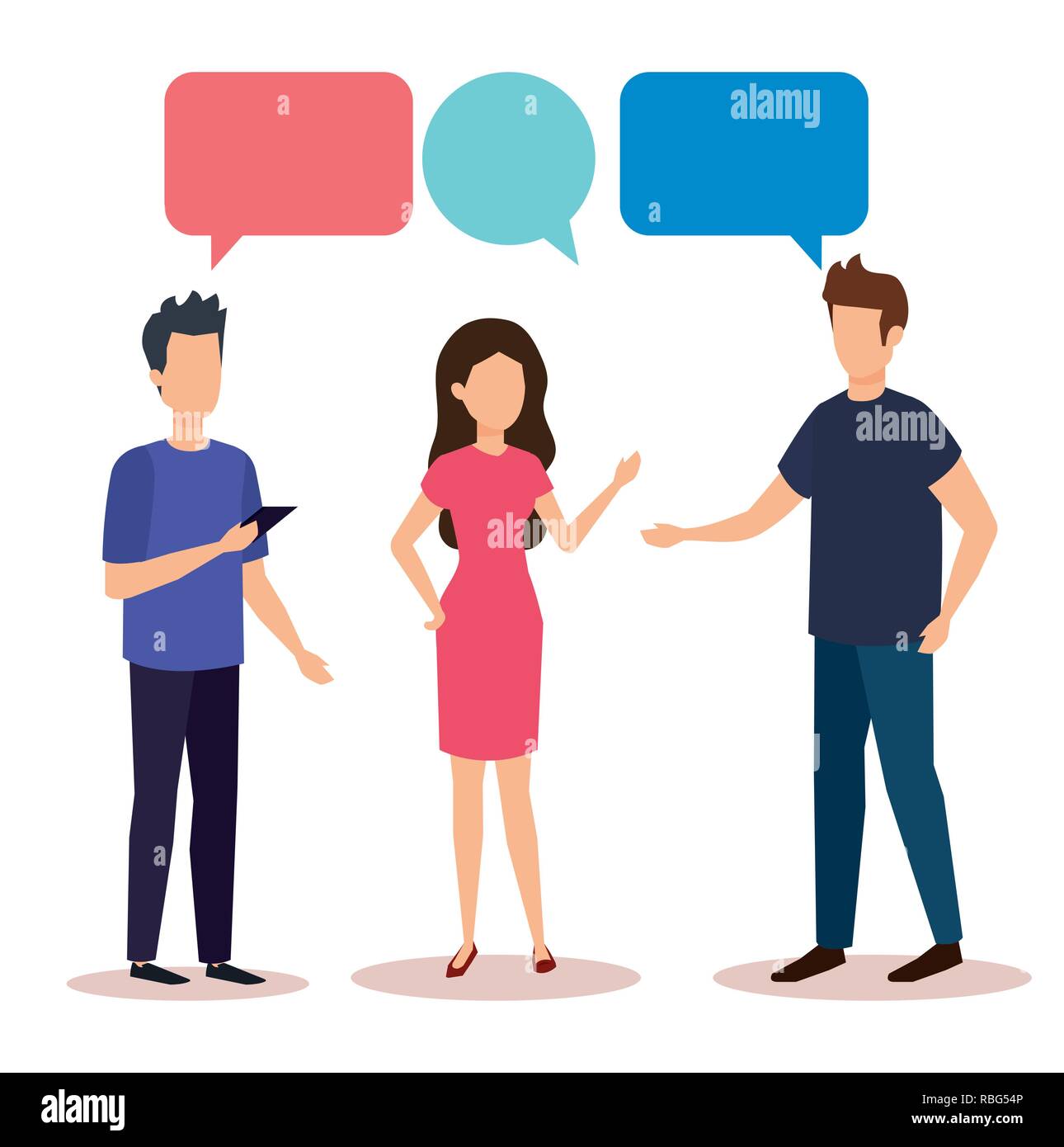 group of people with speech bubble characters Stock Vector Image & Art ...