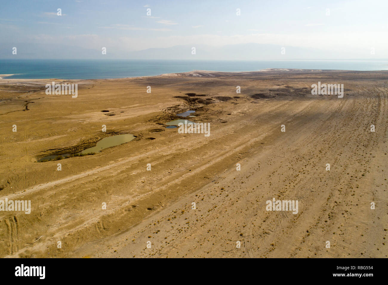Dead Sea Israel, looking into land Stock Photo
