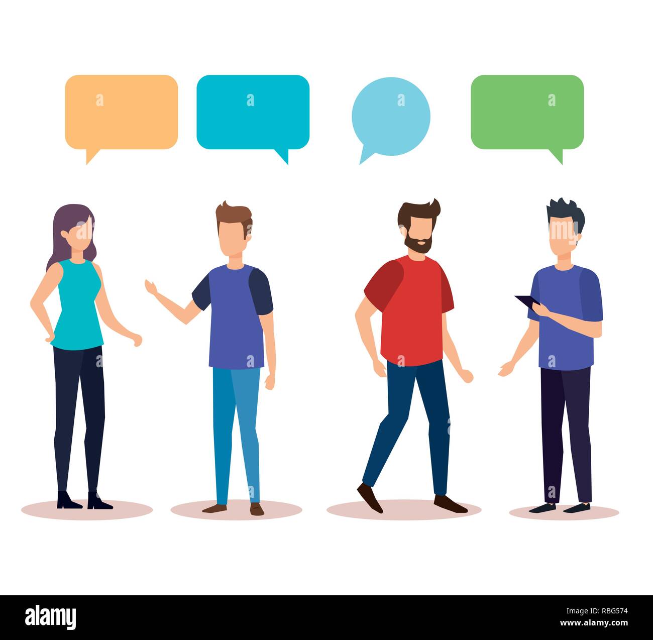 group of people with speech bubble characters Stock Vector Image & Art ...