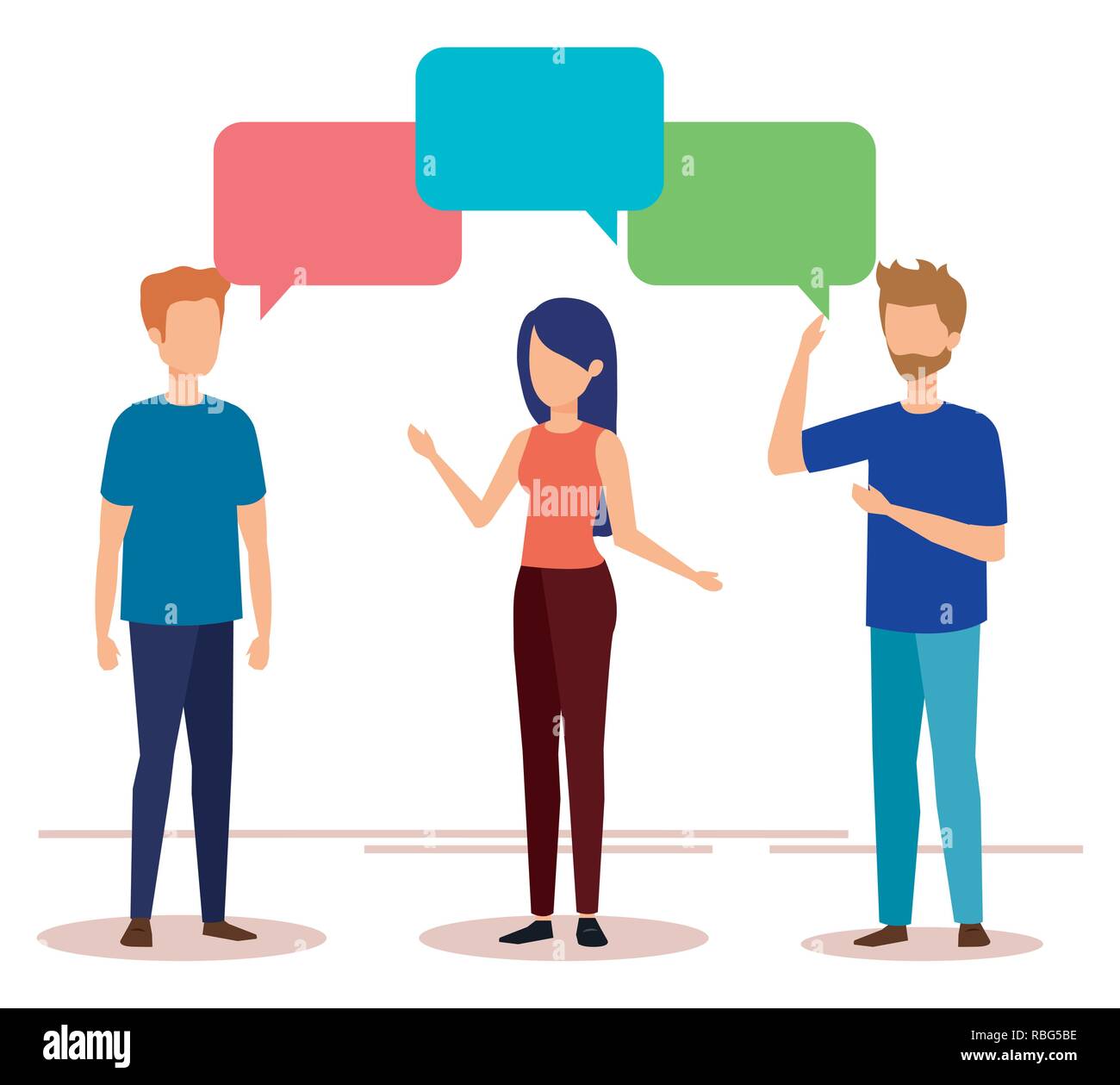 group of people with speech bubble characters Stock Vector Image & Art ...