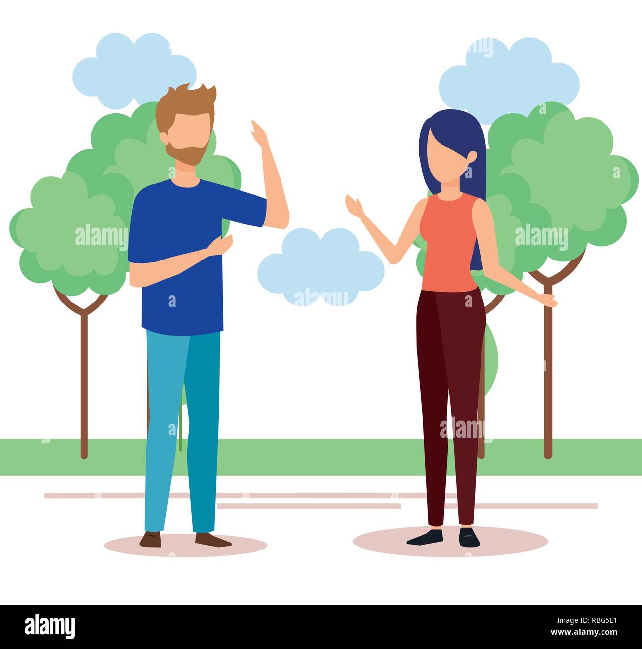 couple in the park avatars characters Stock Vector Image & Art - Alamy