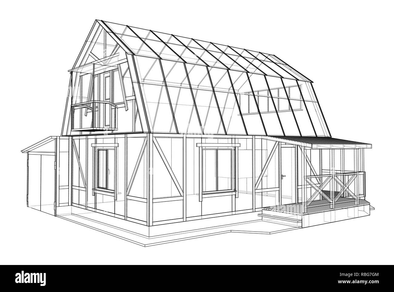 Download 3D rendering of house wireframe structure Stock Vector Art & Illustration, Vector Image ...