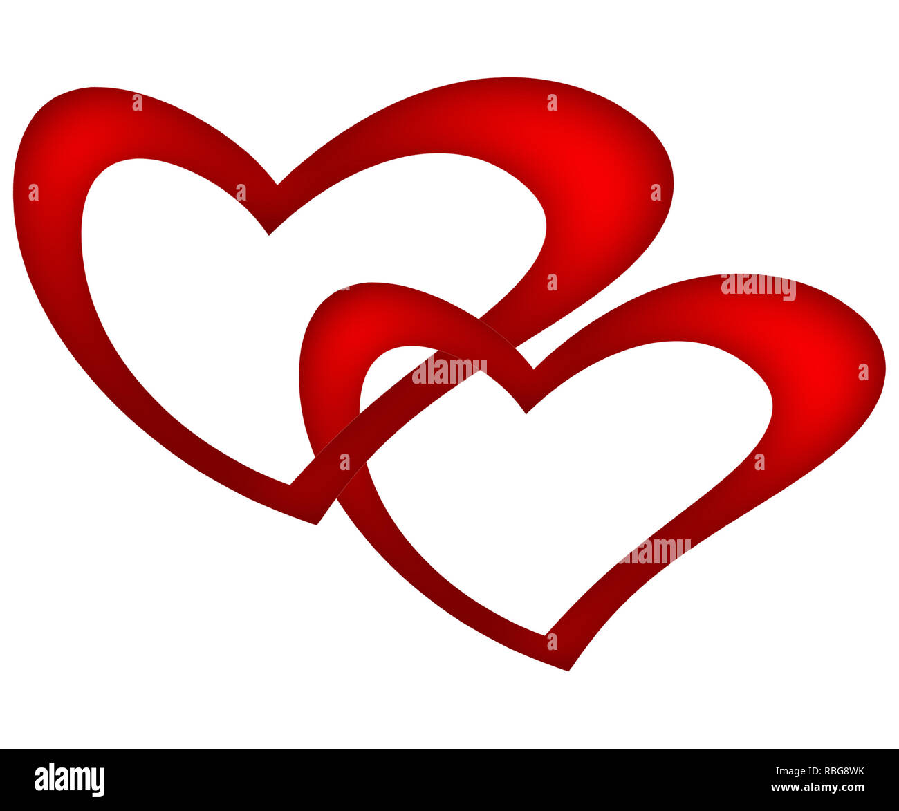 Red Hearts isolated on a white Background Stock Photo - Alamy