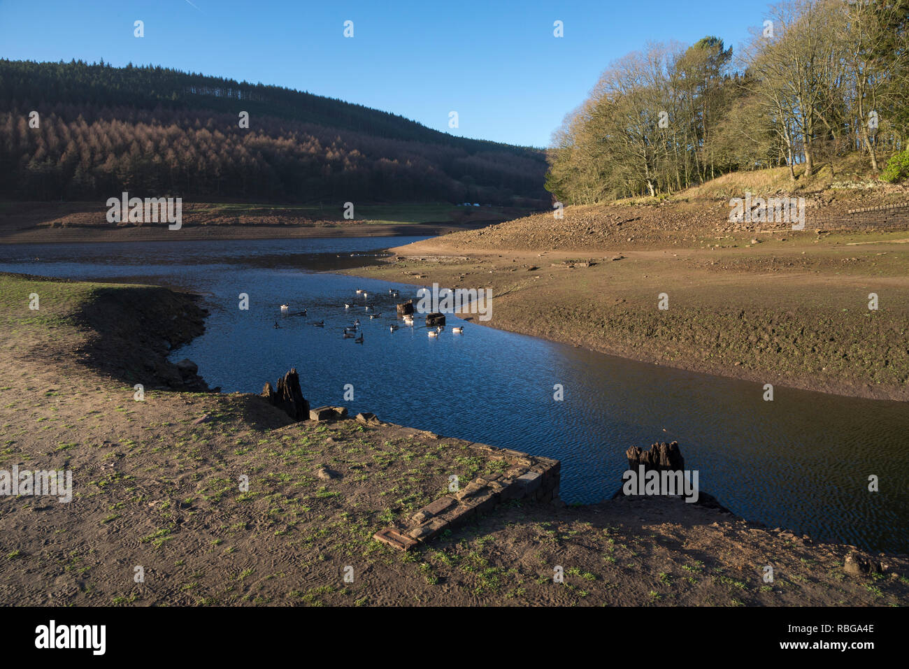 Ladybower Reservoir Peak District National Park High Resolution Stock