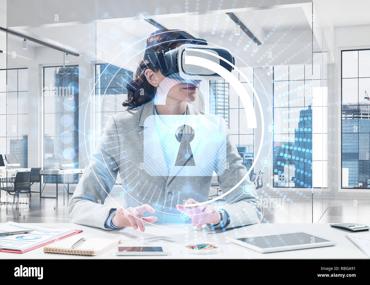 Virtual protection concept Stock Photo Alamy