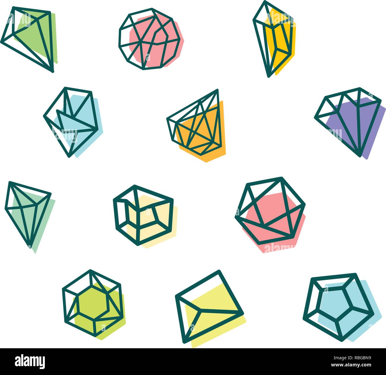 stone, diamond, gem creative logo template, icon isolated elements vector illustration Stock Vector
