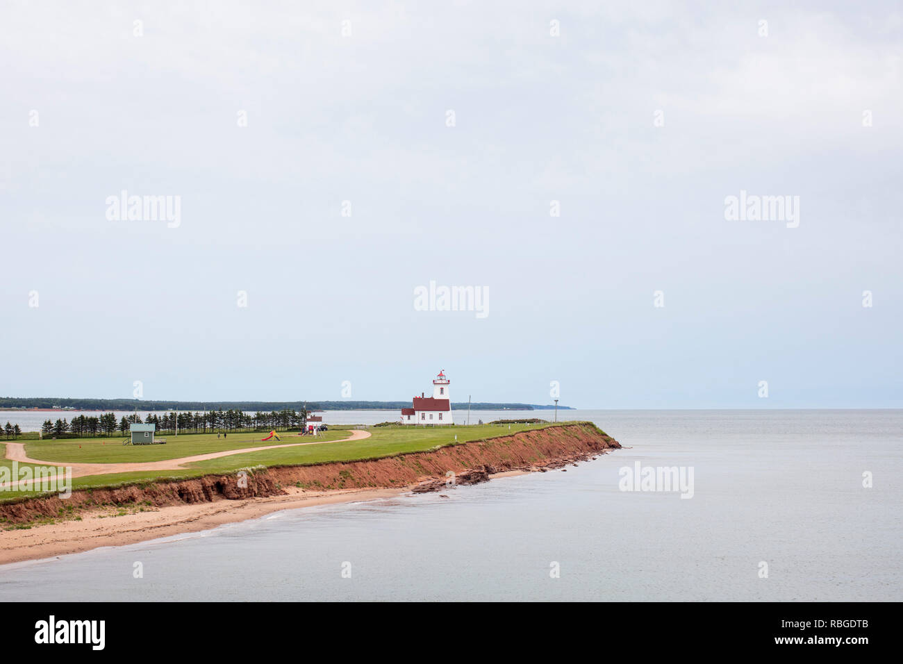 WOODS ISLAND PROVINCIAL PARK, PRINCE EDWARD ISLAND, CANADA - July 12, 2018: The lighthouse at Woods Island Provincial Park.  ( Ryan Carter ) Stock Photo