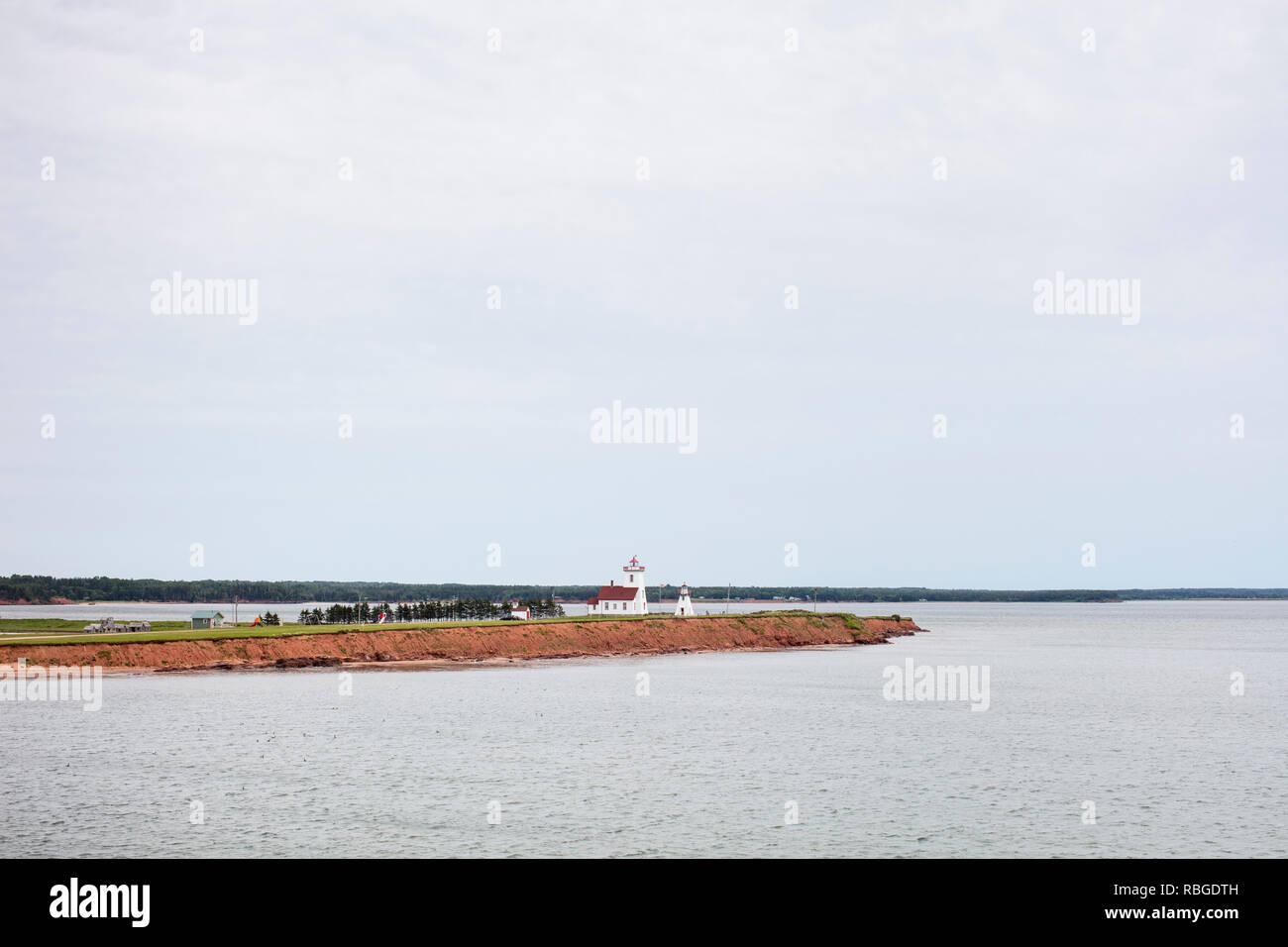 WOODS ISLAND PROVINCIAL PARK, PRINCE EDWARD ISLAND, CANADA - July 12, 2018: The lighthouse at Woods Island Provincial Park.  ( Ryan Carter ) Stock Photo