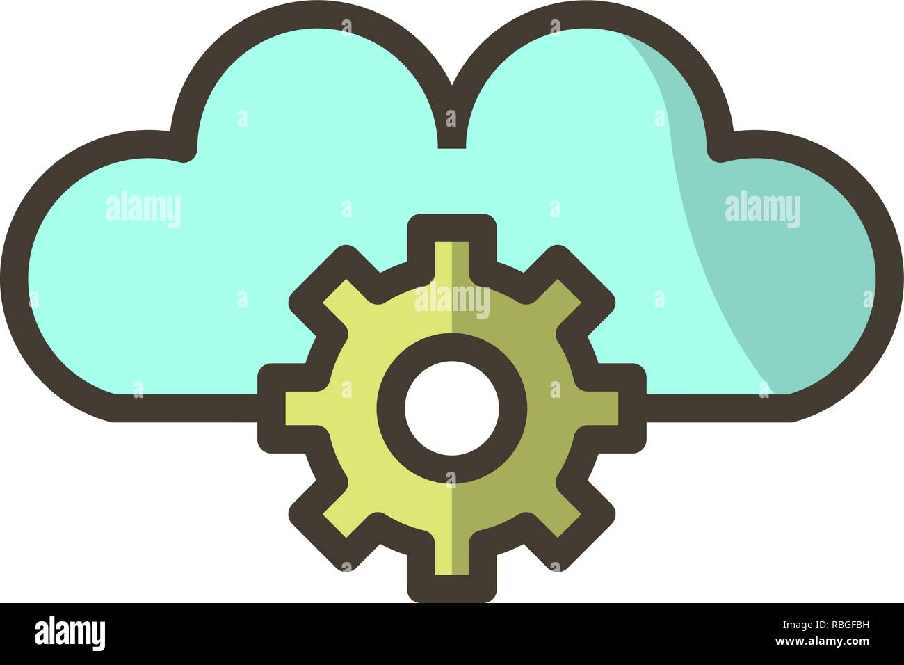 Vector Cloud Settings Icon Stock Vector