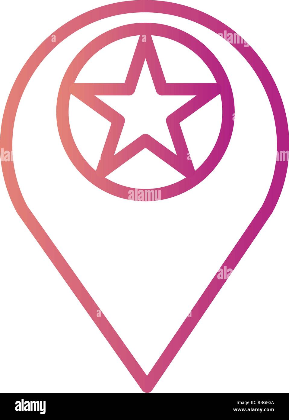 Vector Starred Location Icon Stock Vector