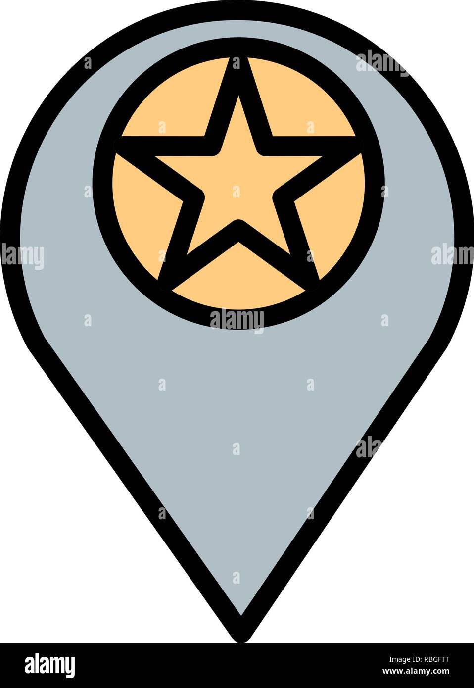 Vector Starred Location Icon Stock Vector