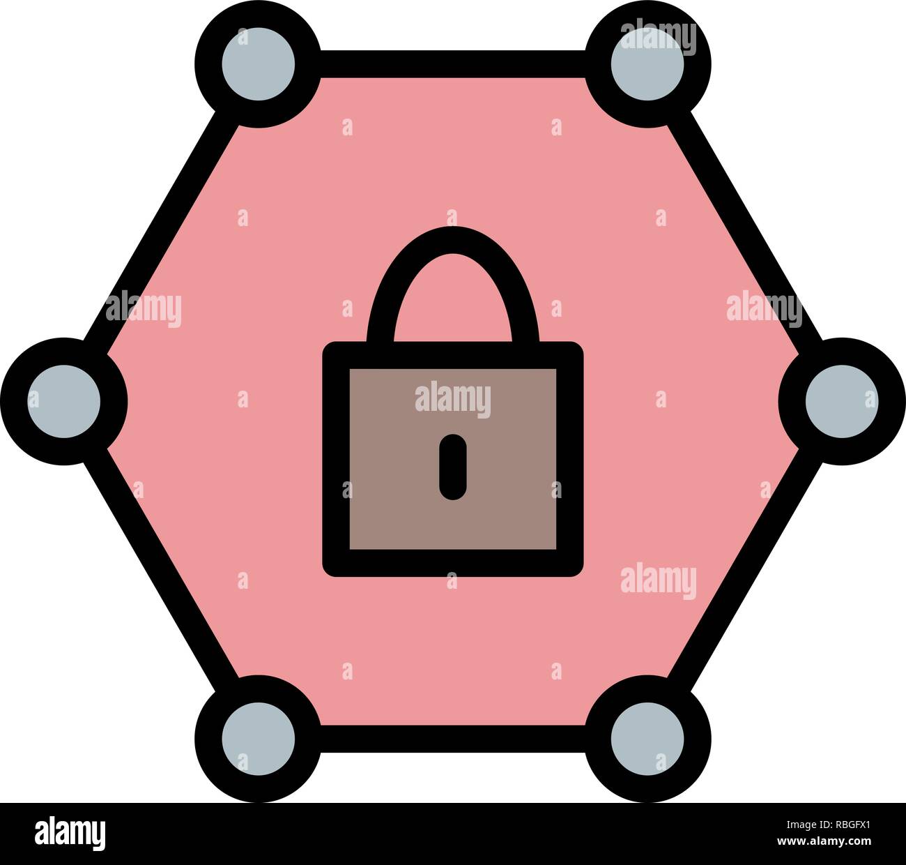 Vector Protected Network Icon Stock Vector