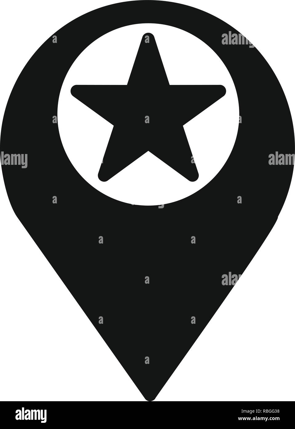 Vector Starred Location Icon Stock Vector