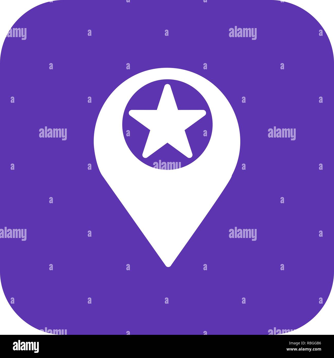 Vector Starred Location Icon Stock Vector