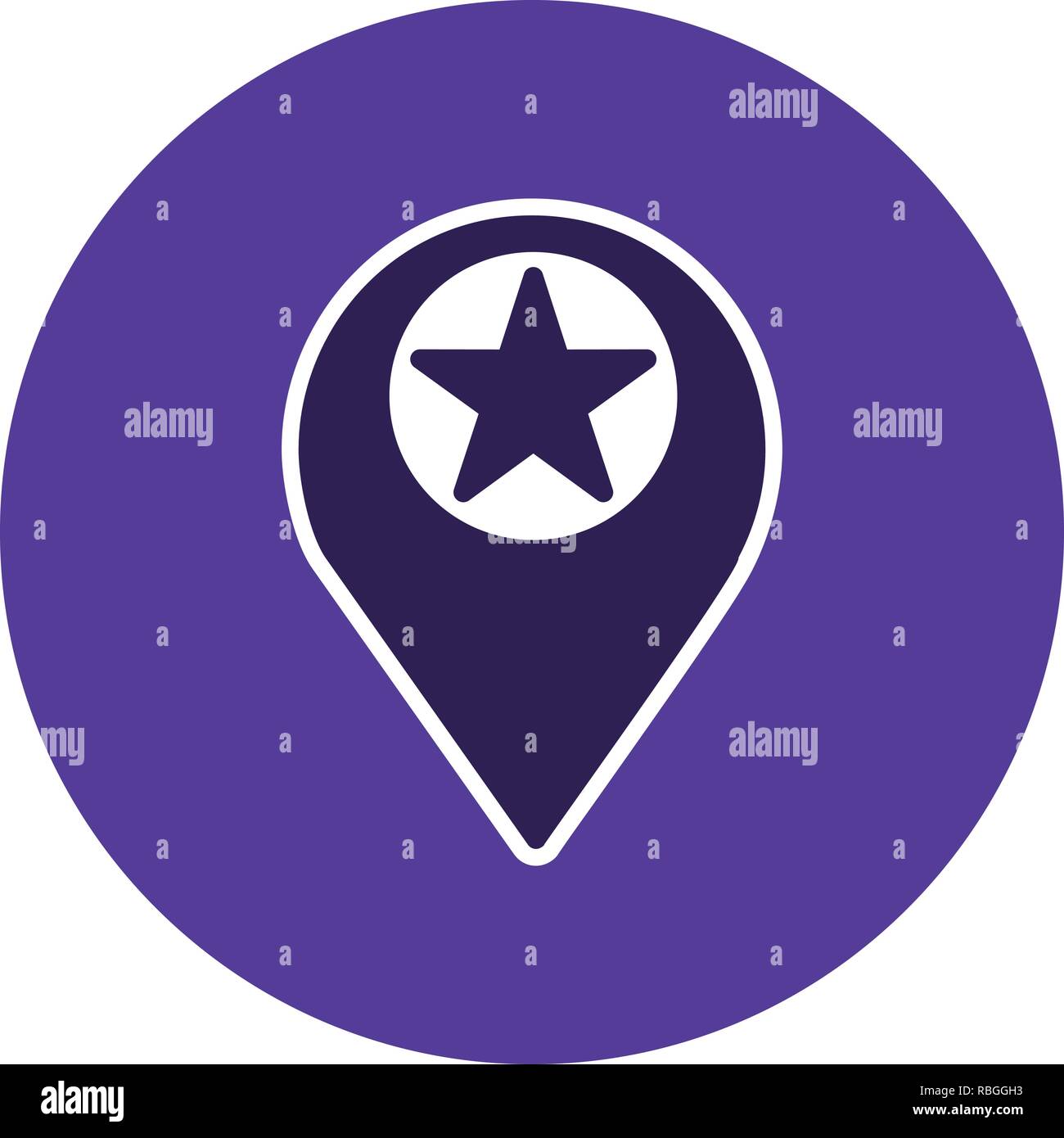 Vector Starred Location Icon Stock Vector