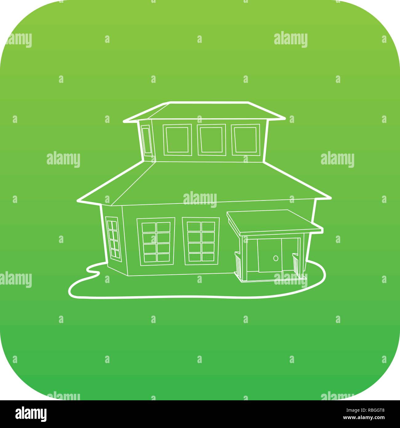 Big house icon green vector Stock Vector Image & Art - Alamy