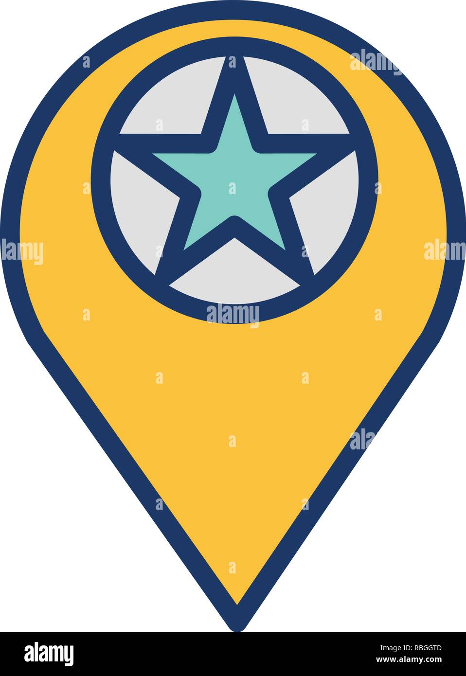 Vector Starred Location Icon Stock Vector