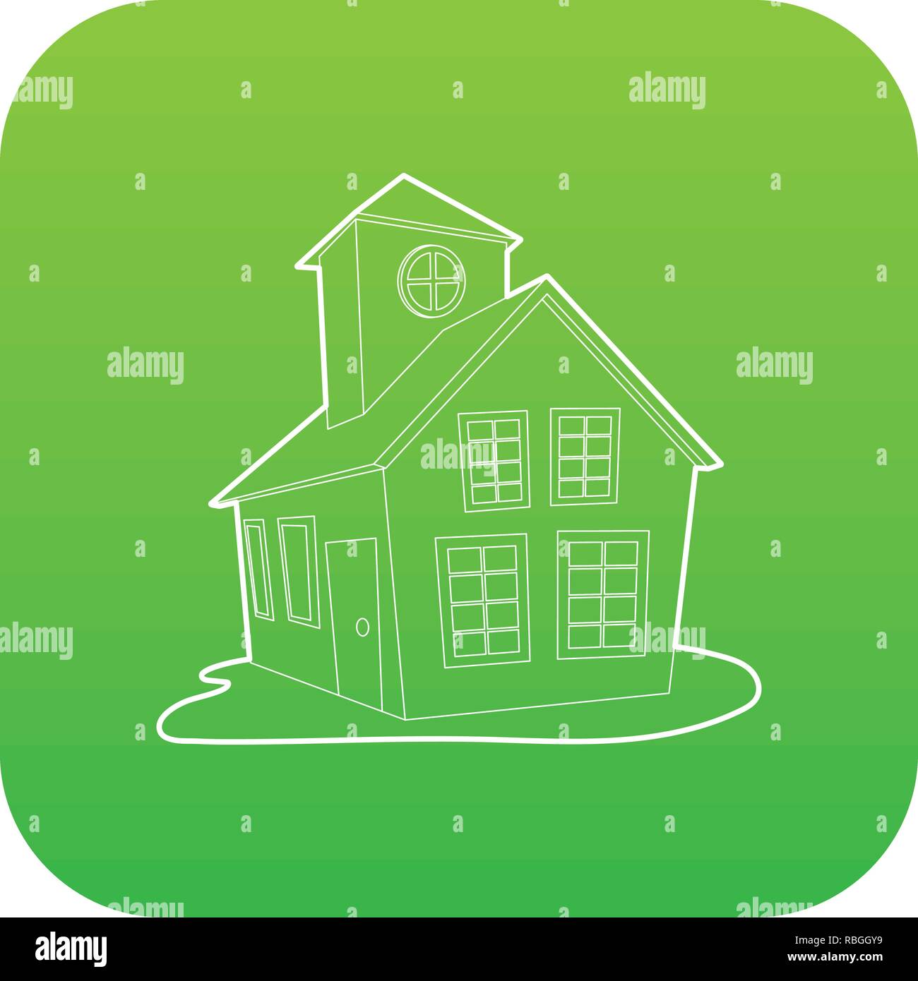 Colored house icon green vector Stock Vector Image & Art - Alamy