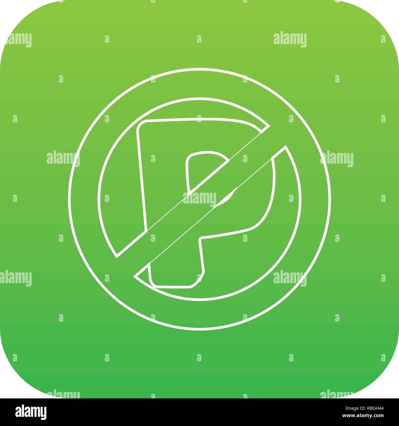 No parking sign icon green vector Stock Vector Image & Art - Alamy