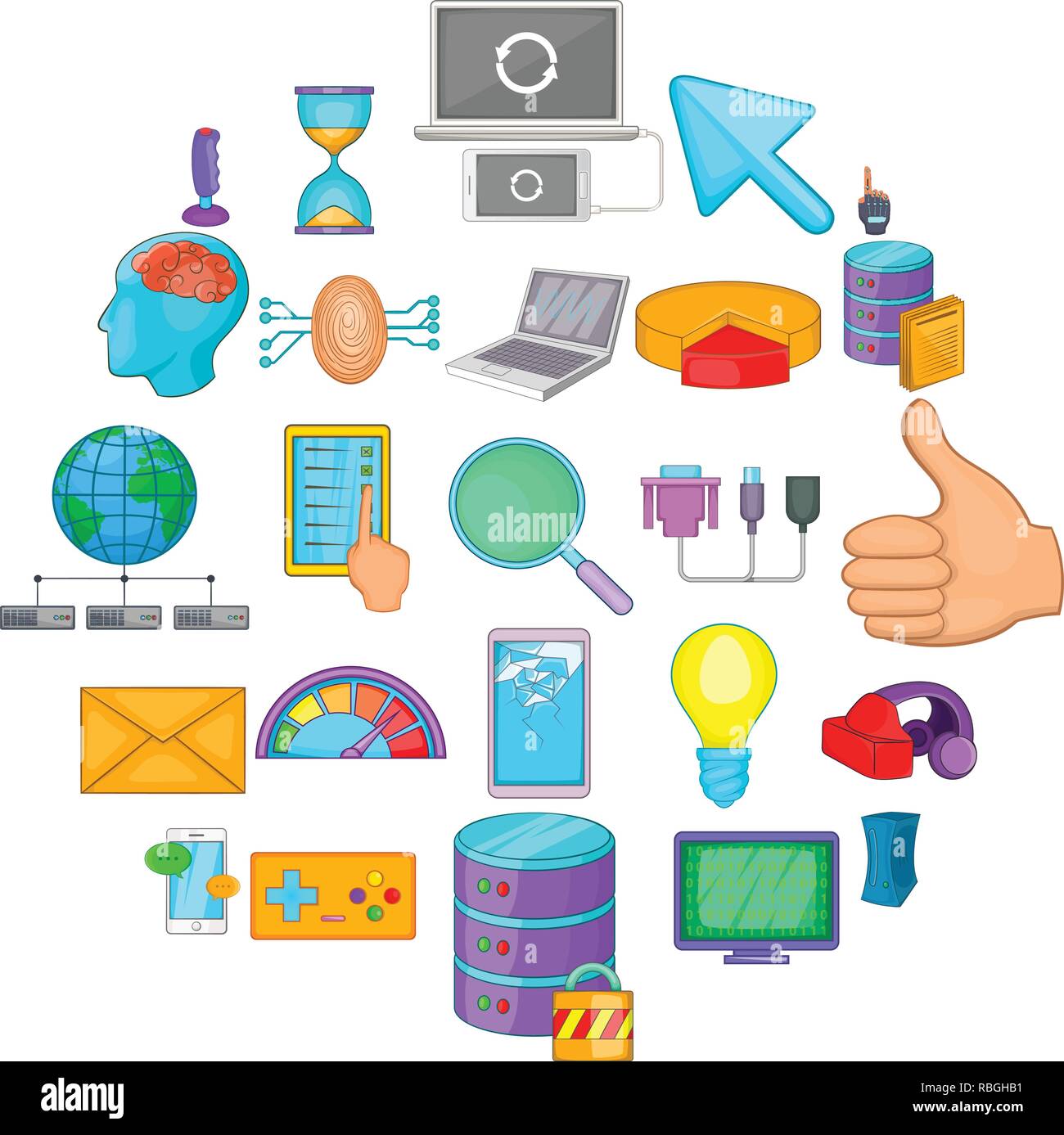 Computer game icons set, cartoon style Stock Vector Image & Art - Alamy