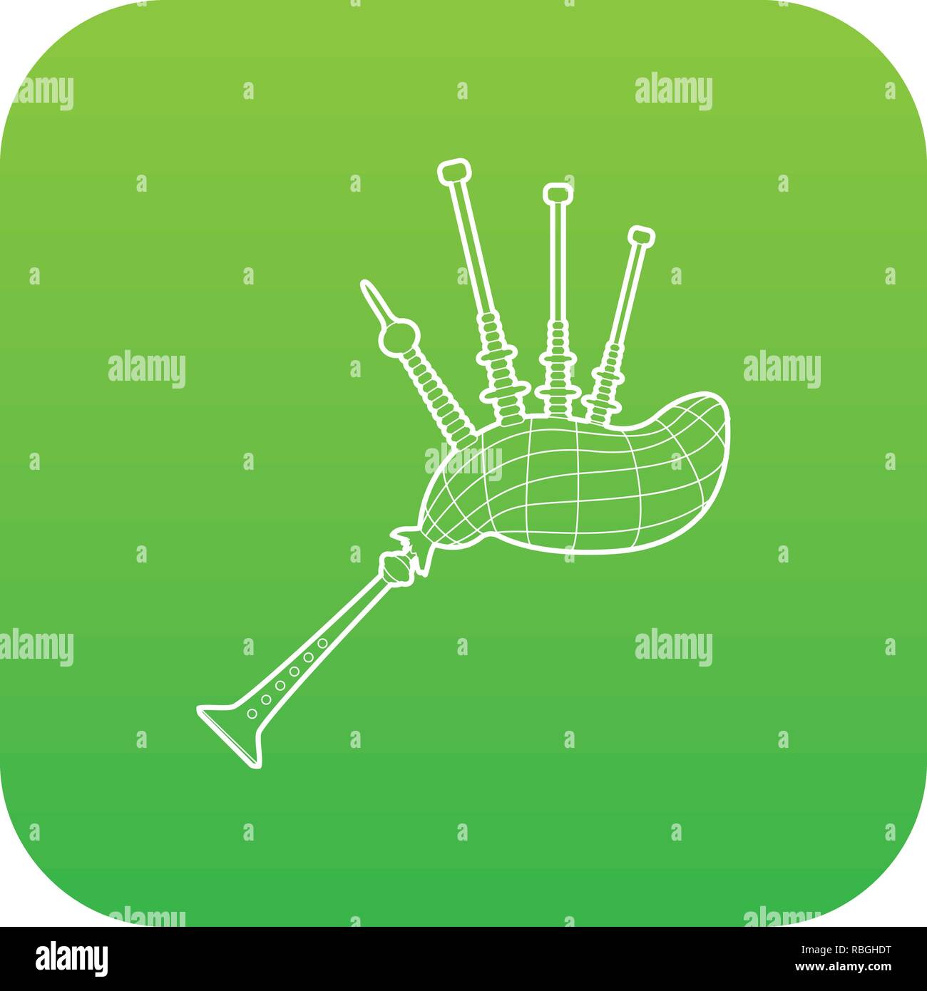 Bagpipe icon green vector Stock Vector Image & Art Alamy