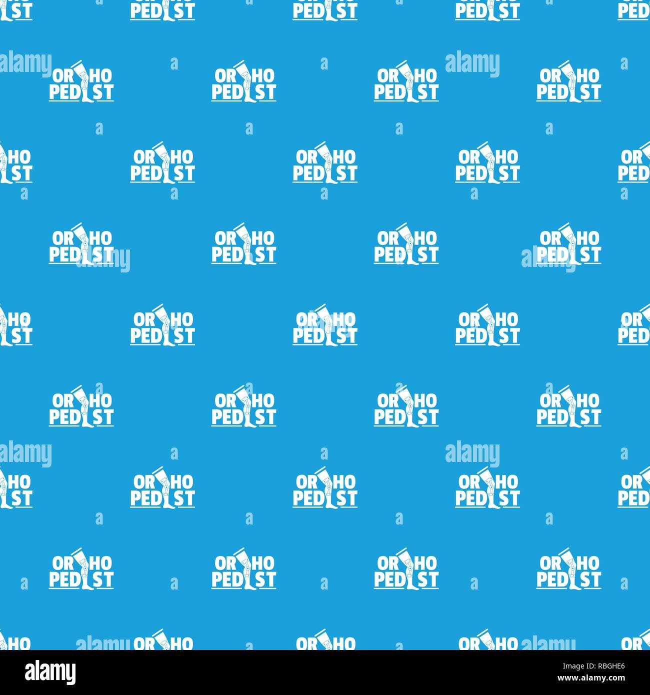 Orthopedic pattern vector seamless blue Stock Vector
