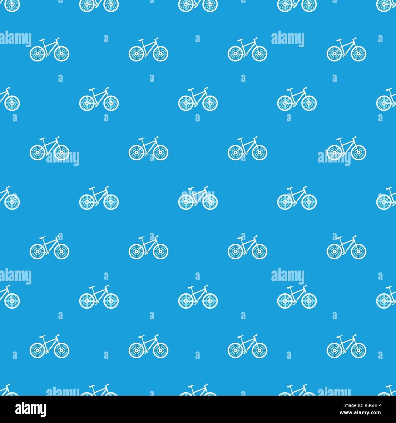 Bicycle pattern vector seamless blue Stock Vector