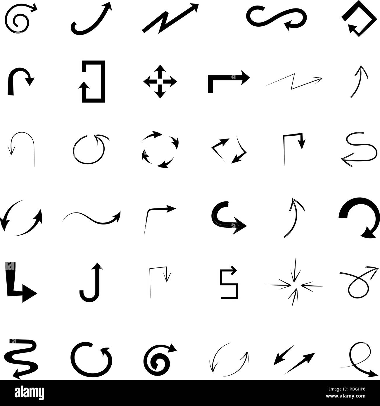 Black arrows set. Flat icons Stock Vector Image & Art - Alamy