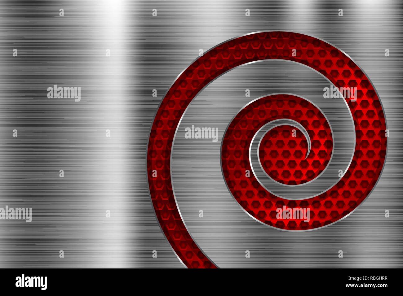 Brushed metal texture with red spiral perforation Stock Vector Image ...