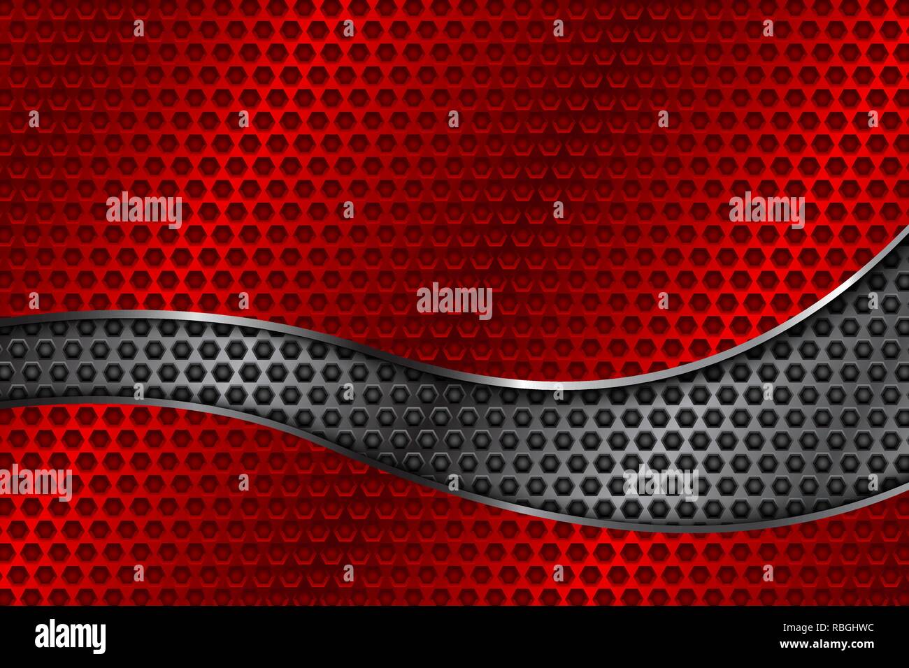 Red metal perforated background Stock Vector