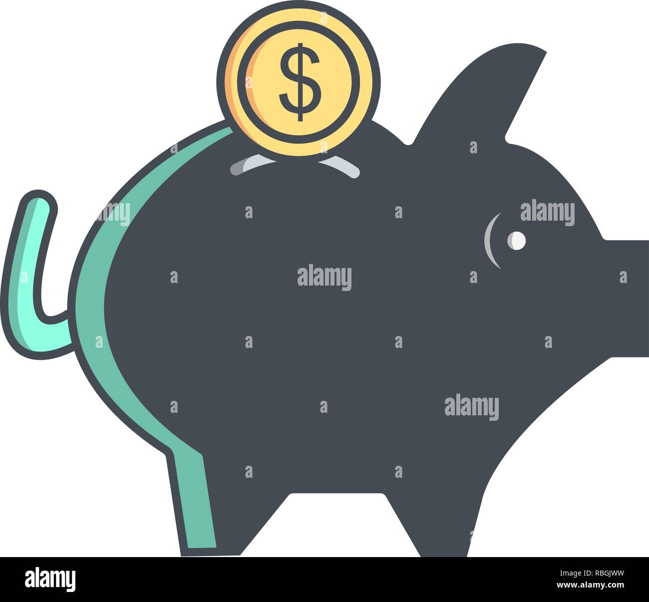 Vector Piggy Bank Icon Stock Vector Image & Art - Alamy