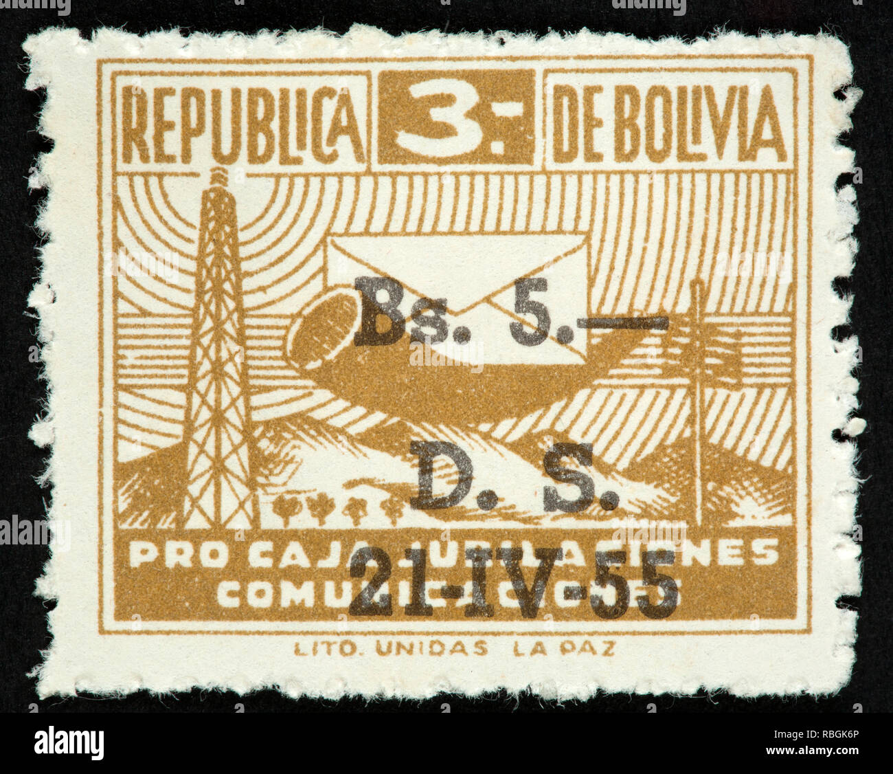 Bolivian postage stamp Stock Photo