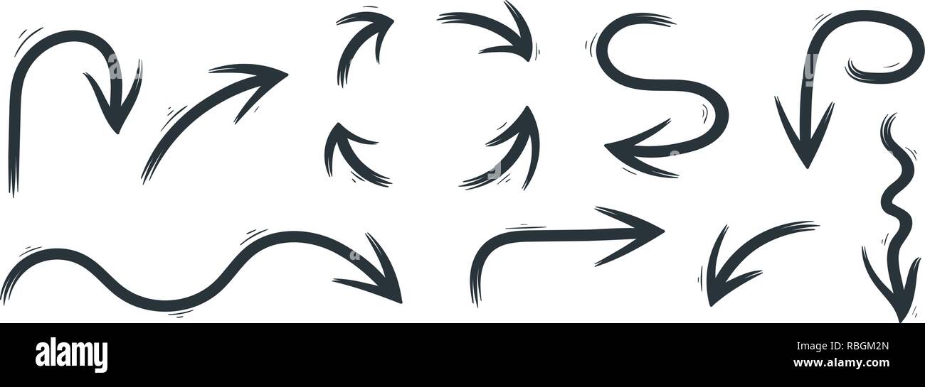 Hand drawn black arrows Stock Vector Image & Art - Alamy