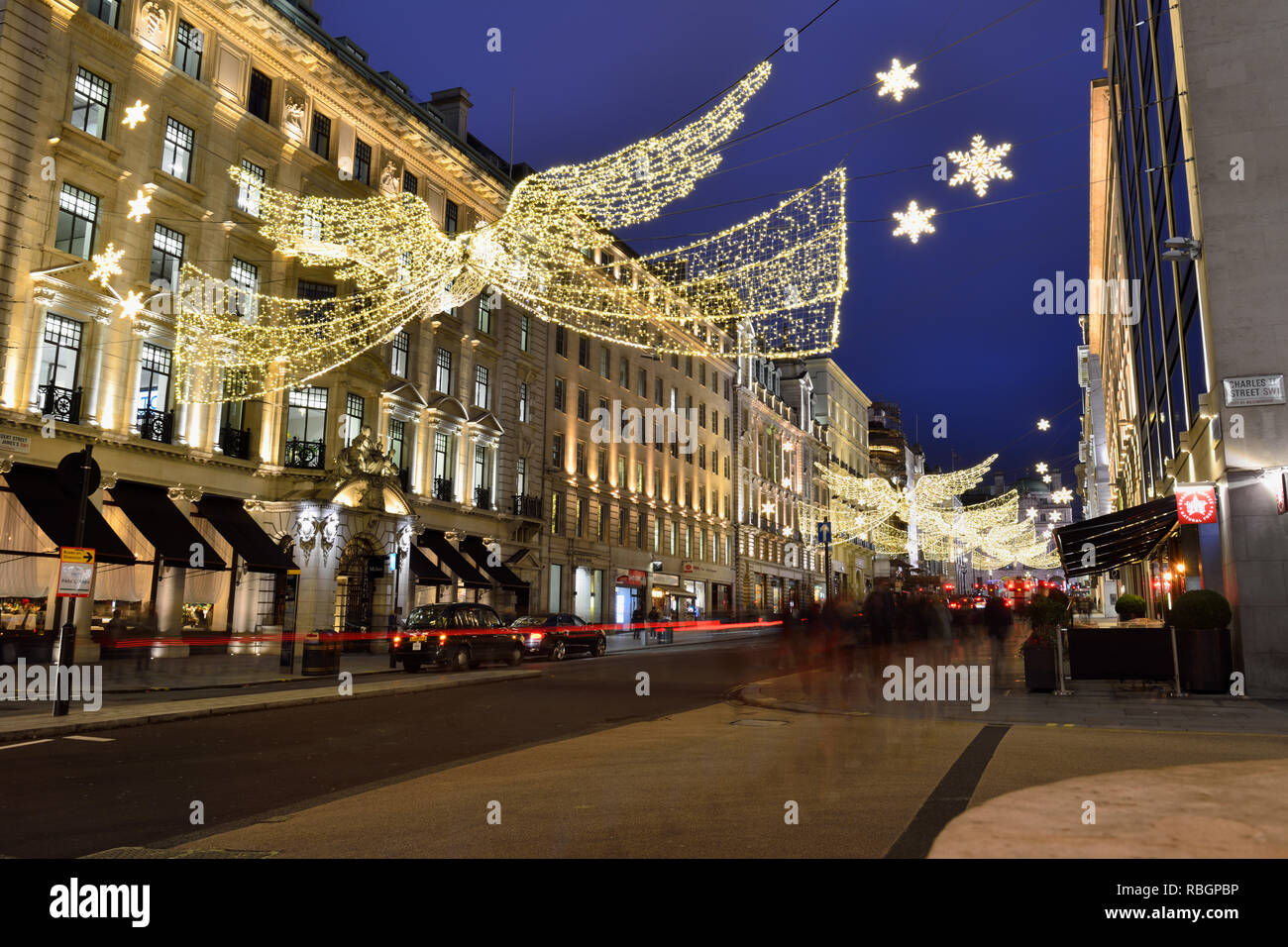 2018 Christmas decorations Regent Street St James's, London, United Kingdom Stock Photo