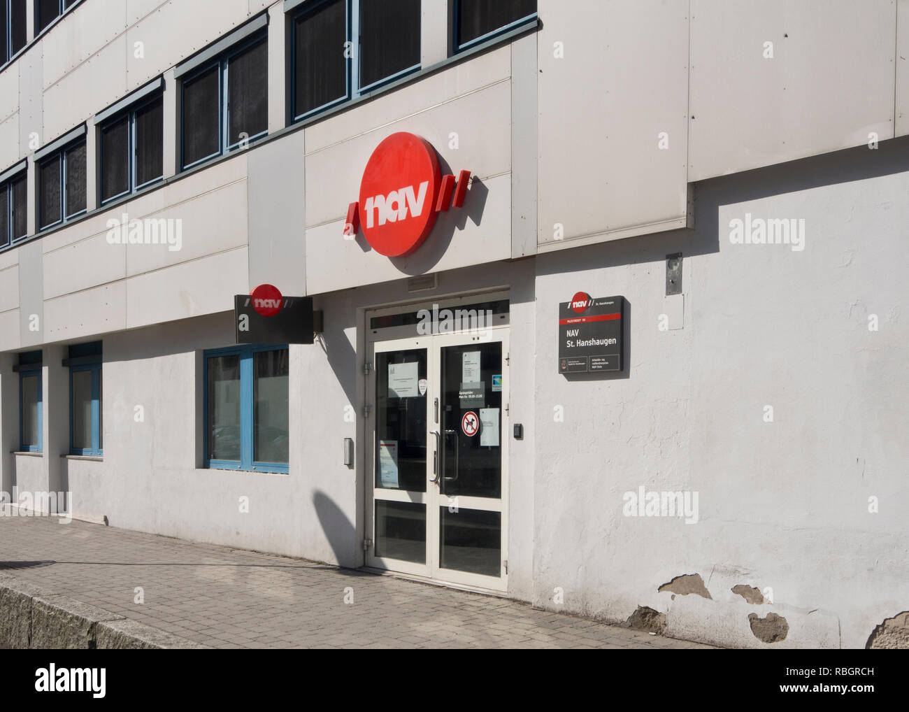 NAV offices in St.Hanshaugen Oslo Norway, social services and labour  exchange offices that caters for most Norwegians at some point in life  Stock Photo - Alamy