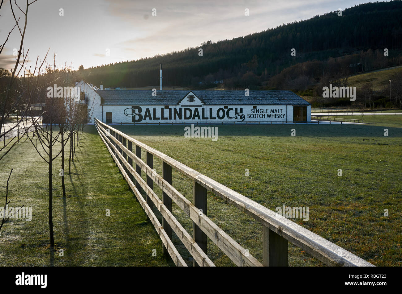 Ballindalloch Single Estate whiskey Distillery located in Spey valley, Ballindalloch, Scotland Stock Photo