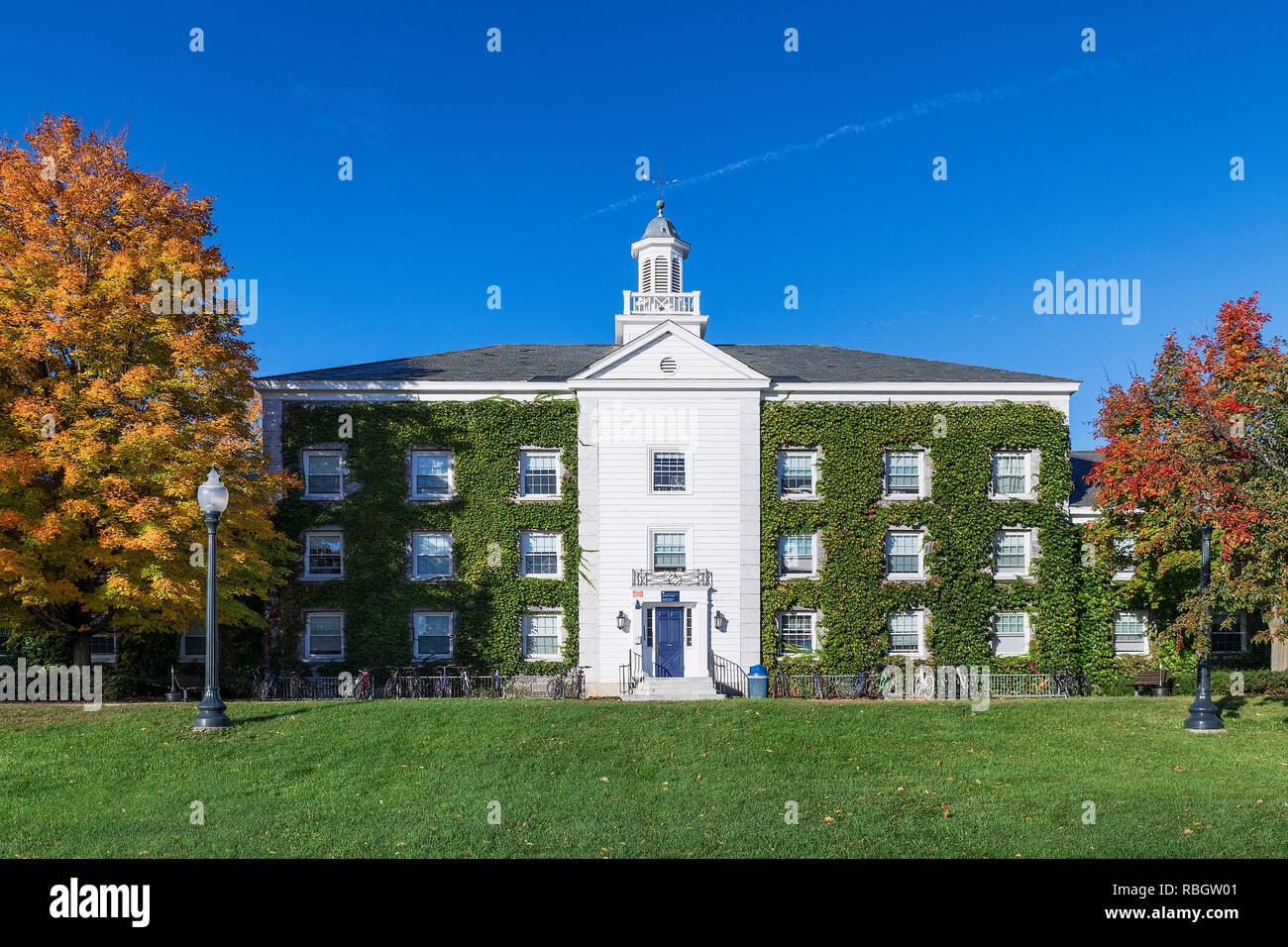 Battell Hall, Middlebury College campus, Middlebury, Vermont, USA. Stock Photo