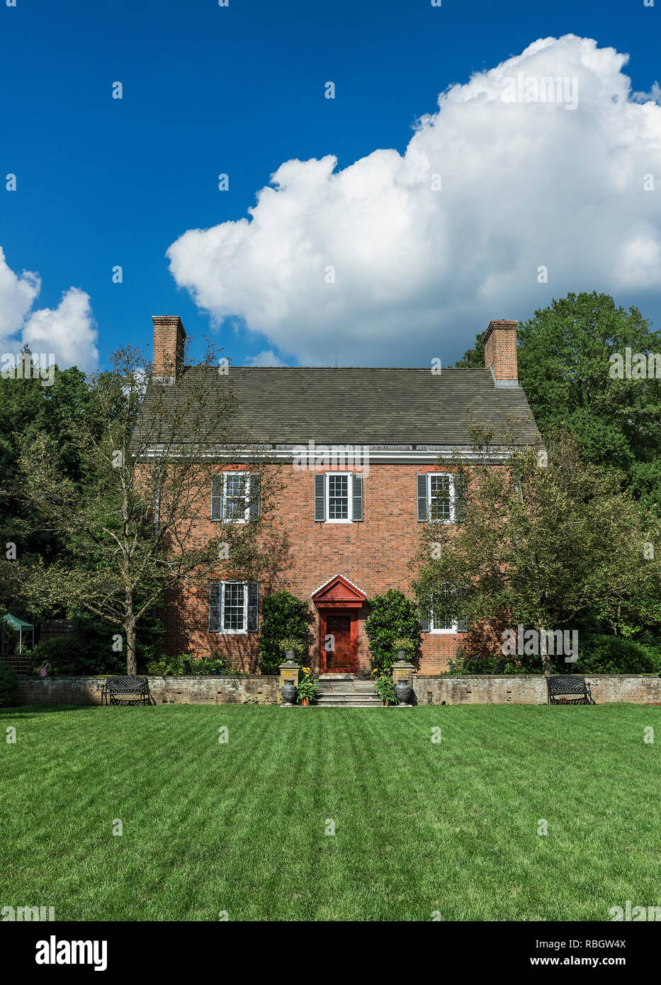 The original mansion house built for Mr. and Mrs. Lammot du Pont Copeland, Mt. Cuba Center, Delaware, USA. Stock Photo