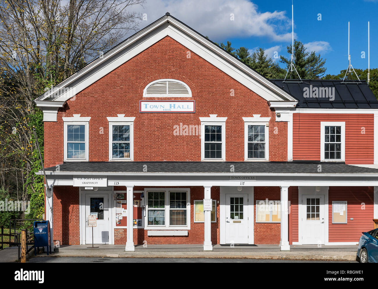 Town Hall, Grafton, Vermont, USA. Stock Photo