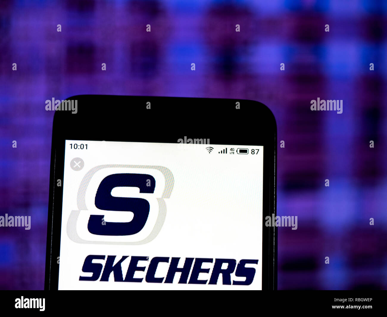 Skechers Footwear company logo seen displayed on smart phone Stock Photo Alamy