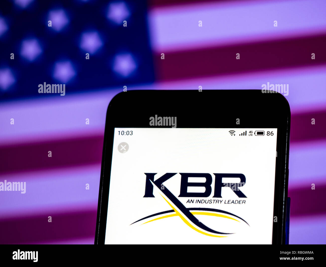 KBR Engineering company logo seen displayed on smart phone Stock Photo