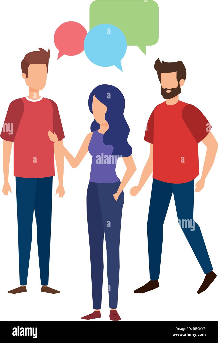 group of people with speech bubble characters Stock Vector Image & Art ...