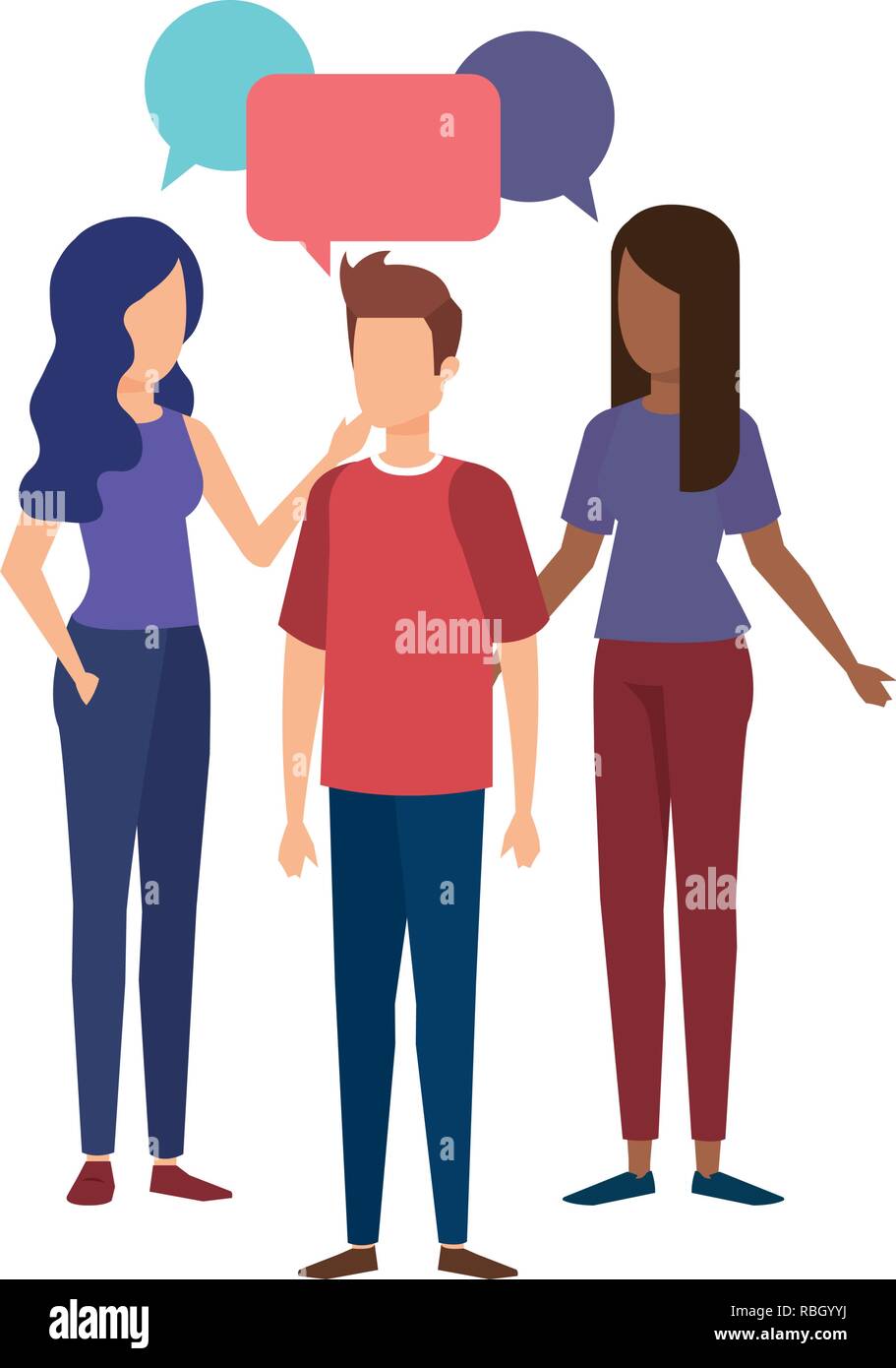 group of people with speech bubble characters Stock Vector Image & Art ...