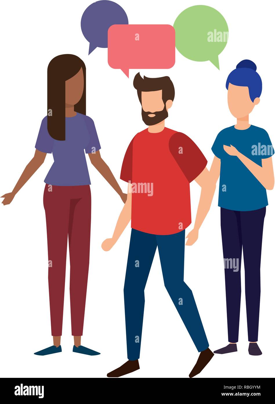 group of people with speech bubble characters Stock Vector Image & Art ...
