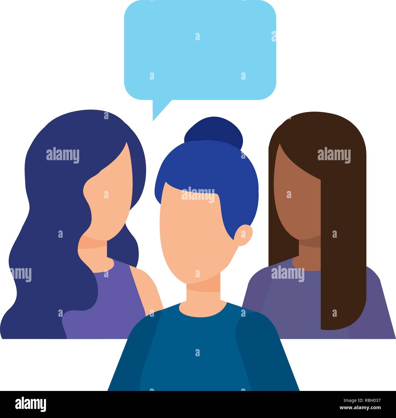 group of girls with speech bubbles Stock Vector Image & Art - Alamy